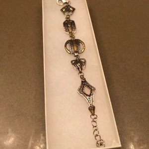 Silpada silver gold charm bracelet